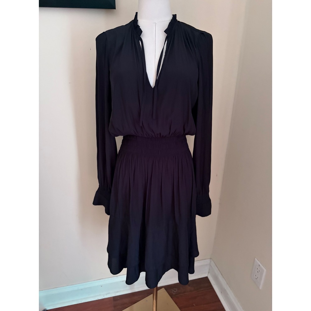Brochu Walker Olivia Smocked Dress Tiered Mini Ruffle V-Neck Med - Picture 2 of 8